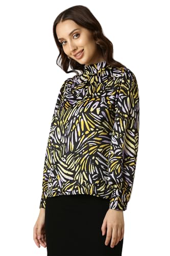 Image of Women Black Print Formal Top