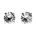 Tiny Birthstone Gemstone Post Stud Earrings in Sterling Silver | Multiple Color Choices & Sizes | Birthday Earrings for Women (3mm, April | Clear CZ)