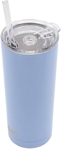 Miniatura 4 de BUILT - Juego de vaso de acero inoxidable de doble pared con tapa de reemplazo, 2 popotes de Tritan reutilizables, cepillo de alambre de limpieza en