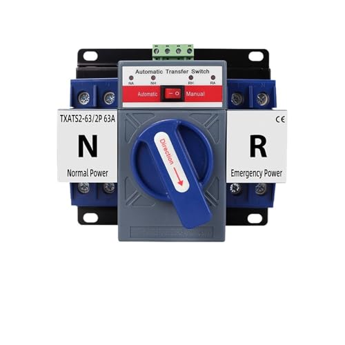 Interrupteur de transfert automatique rail DIN bascule instantanée 63A