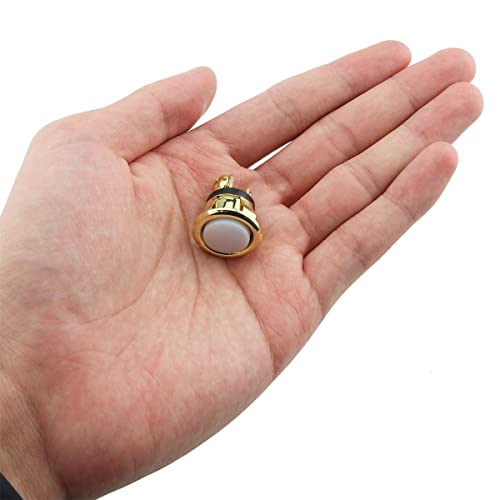 Dghaop 16Mm Metal Lighted Doorbell Button Replacement Gold Doorbell Button Push Door Bell Ringer Round Rim With Lighted Center Waterproof Door Bell Doorbell Switch #TOP5