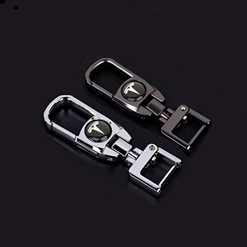 Model 3/S/Y/X Keychain Metal Stainless Steel Keychain 2Pcs Matte Shiny Black And Silver Holder Keyring Auto Parts Key Accessories #TOP6