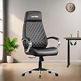 beAAtho® Zen Leatherette Executive Office Chair | High Back Revolving Chair with Integrated Lumbar Support | Ergonomic & Comfortable Seating | 3-Year Warranty by beAAtho | Adjustable Height | Black
