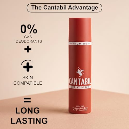 Image of Cantabil Silver Amber, Electric Blue, Burnt Brick Unisex No Gas Deodorant Body Spray | Combo Of 3 X 150ml With Mint, Lemon, Citrus | Perfume Deo For Men & Women | Rakhi Gift for Brother