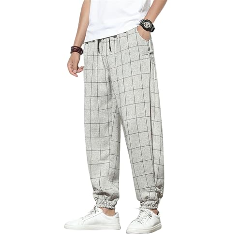 Jogging style chinois homme à carreaux pour un look urbain et décontracté