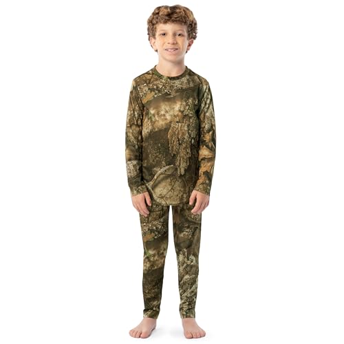 Indera Kids Realtree APX Pattern Camo Thermals Base Layer Set, Realtree APX Pattern