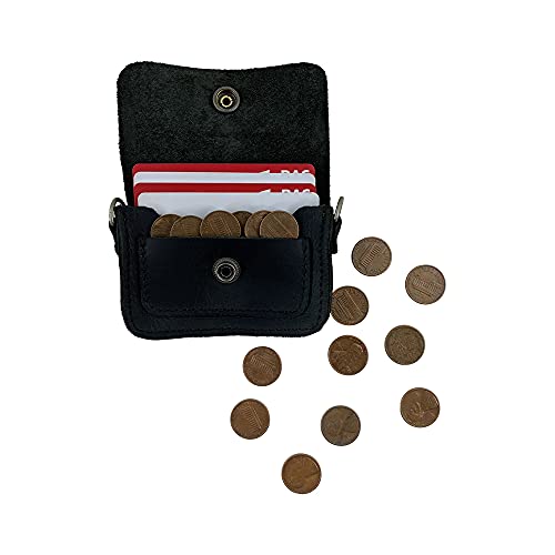 Hide & Drink, Leather Mini Briefcase Card Holder, Holds Up To 10 Cards Plus Folded Bills, Case, Cash Organizer, Accessories, Handmade Includes 101 Year Warranty (Charcoal Black) #TOP4