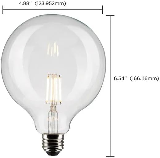 Satco S21248/06 4-Watt LED E26 Light Bulbs, 2700K, 15000 Hour Rating, Dimmable, 6 Pack