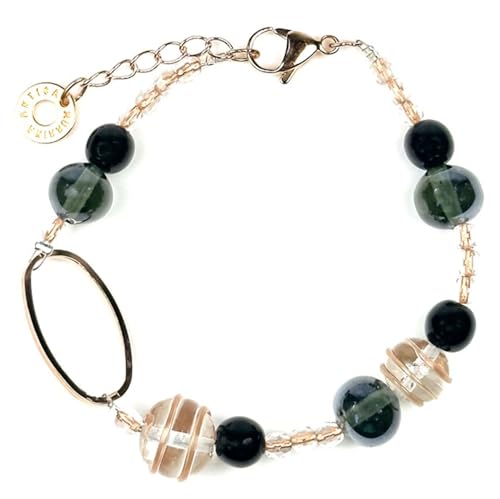 Bracelet femme Shirley en verre de Murrina noir pour vos soirées