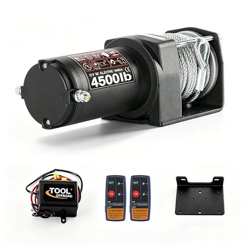 Winche eléctrico impermeable 4500 lbs, 12V DC con control remoto miniatura 1