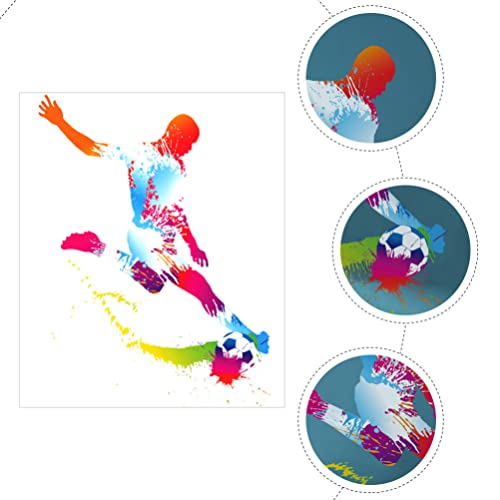 Magiclulu Sports Man Wall Stickers Soccer Player Wall Decals Window Cling Self Adhesive Wall Stickers Art Mural For Boys Teens Room Bedroom Playroom Home Decor #TOP7