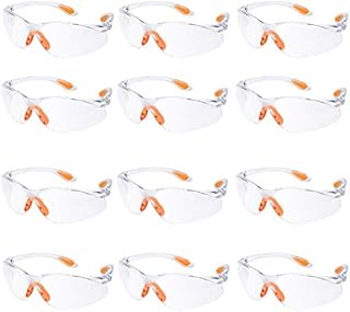 Safety Glasses 12 Pack Protective Eyewear Safety Goggles Eye Protection Safety Spectacles Work Glasses with Clear Lenses Security Glasses Anti Dust/Scratch/Mist/Wind