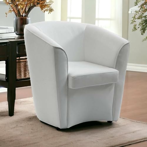 Talamo Italia - Fauteuil Annaluna, Fauteuil de salon, 100% Made in Italy, Fauteuil relaxant en simili cuir, 70x60h74 cm, Blanc