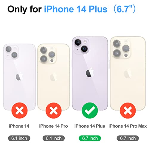 Antsturdy Compatible with iPhone 14 Plus Wallet Case for Women【RFID Blocking】 Crossbody Phone Case PU Leather Zipper with Wrist Strap Flip Protective Cover Credit Card Holder Slots,Purple by Antsturdy - Image 2