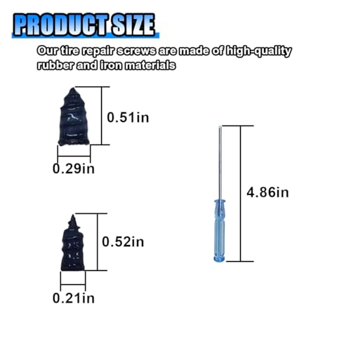 Image of 20PCS Car Tire Repair Screw Nails, Self-Service Rubber Screws with Screwdriver for Car, Motorcycle, ATV, Truck (Blue)