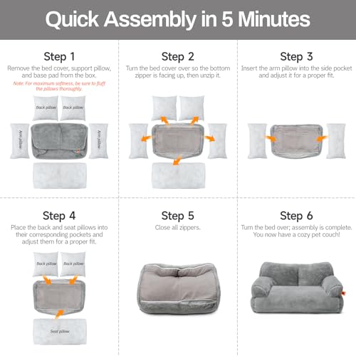 Sofá-cama para animais de estimação, camas laváveis para cães e gatos médios e pequenos, camas duráv