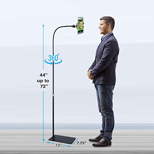 Non-Contact Temperature Tablet, 7-inch Display by EVOO | Adjustable Telescopic Stand, 10-Hour Battery Life, VESA Mount Compatible | German Made Sensor | Ideal Thermometer Tablet for Office, School
