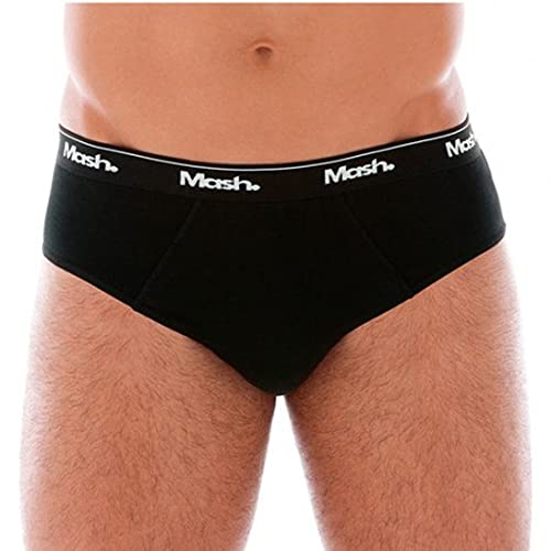 Kit 3 Cuecas Slip Alg Elast , Mash, Masculino, Preto/Branco/Cinza Mescla, GG