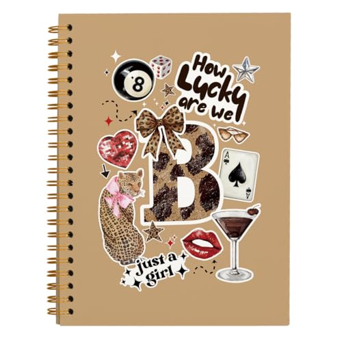 Carnet à initiale B léopard - Journal personnalisé monogramme 14x21 cm