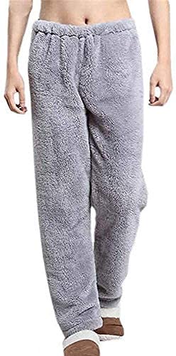 Womens Winter Plush Fluffy Pajama Pants Warm Fleece Lounge Pants Sleepwear Bottoms Free Size (Waist 28-34 Pack of 1) (Grey)-image-41