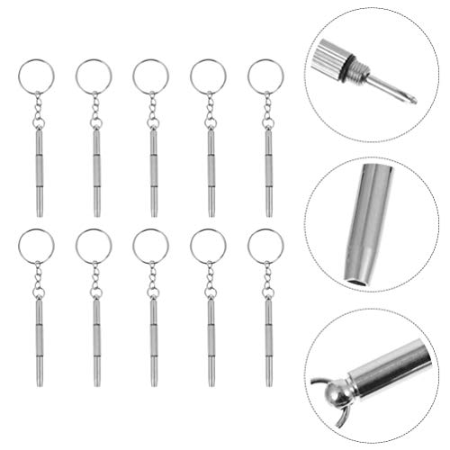 ULTECHNOVO 10 Peças Mini-Óculos Chave de Fenda Chaveiro Kit de Reparo para Óculos Óculos de Sol Reló