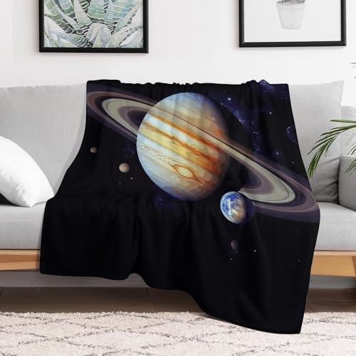 Couverture en micro polelle supérieure Planet Jupiter, plaid luxueux grand format pour lit