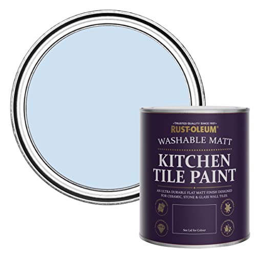Rust-Oleum Blue water resistant Kitchen Tile Paint in Matt Finish - Powder Blue 750ml