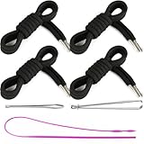 Anjpuy Hoodie Drawstrings 53 Inch, 4-Pack Metal Tip Replacement Cords - Strong Poly-Cotton Blend, Fray Proof, for Hoodies and Jackets (Black)