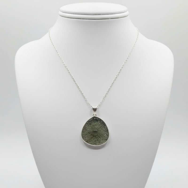 Pendentif quartz fumé véritable, collier chaîne maille câble 45 cm