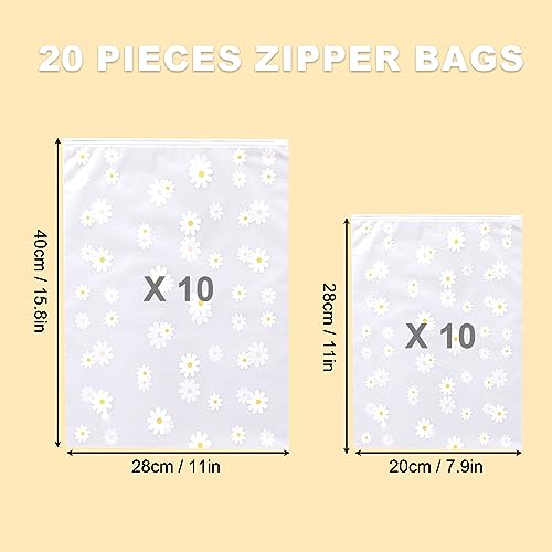KEYRI 20 stuks kledingtassen, organizer, ritssluiting, kledingtas, reistas, opbergtas voor kleding, ondergoed, handdoek, schoenen, cosmetica, waterdichte tas, ziekenhuis (bloemen)