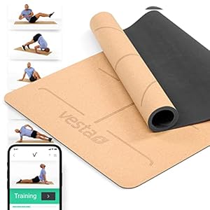 Vesta+ Yogamat, kurk, natuurlijk rubber en fitness-app, de duurzame kurk-yogamat voor de plus van je workout, de testwinnaar als yogamat, natuurlijk rubber, yogamat, kurk en yogamat van rubber