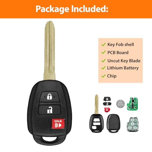 Llave de chip H para Toyota Rav4 con 3 botones de 314 MHz control remoto sin cortar HYQ12BEL 5