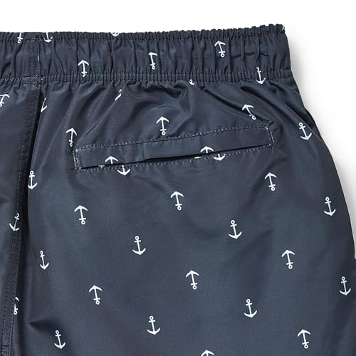 Nautica Men's Quick Dry All Over Classic Anchor Print Swim Trunk Swimwear, Navy, Medium