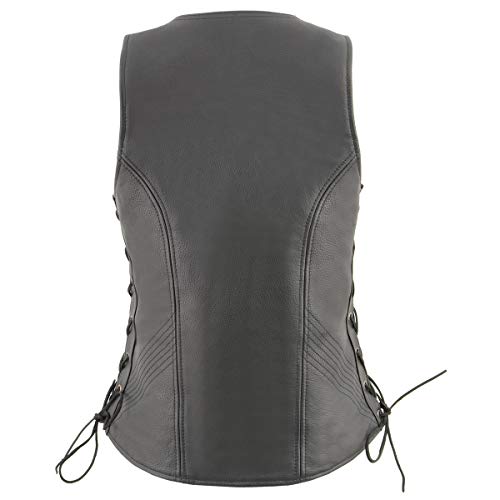 Image of Milwaukee Leather Women's Premium Classic Leather Motorcycle Rider Vest w /Adjustable Side Laces