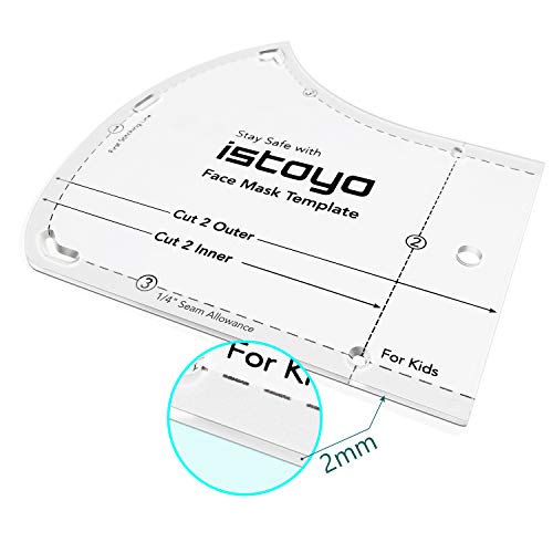 ISTOYO Face Mask Pattern for Sewing, Set of 5 Sizes (Extra Large, Large, Medium, Small, for Kids) - Thumbnail 4