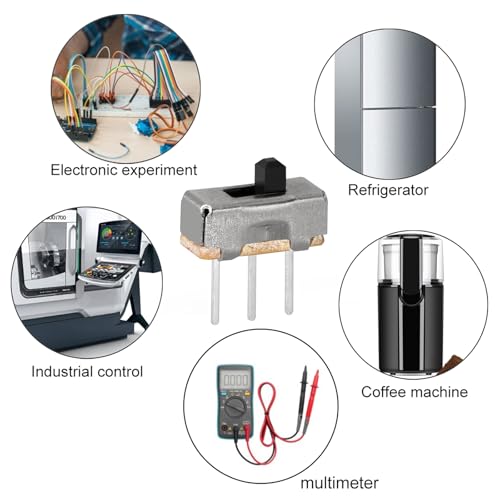 DIYhz Interruptor deslizante vertical 1P2T SPDT com painel PCB para Arduino, 0,5 A, 50 V CC, 2 mm