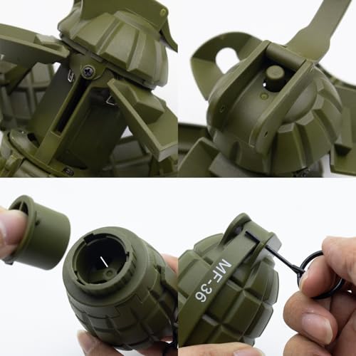 Zhongren Airsoft Tactical Grenade Plastic CS Battle Game Toy Dummy Hand Grenades Model Pull Ring Toys for Age 14+ (MF-36-GR)