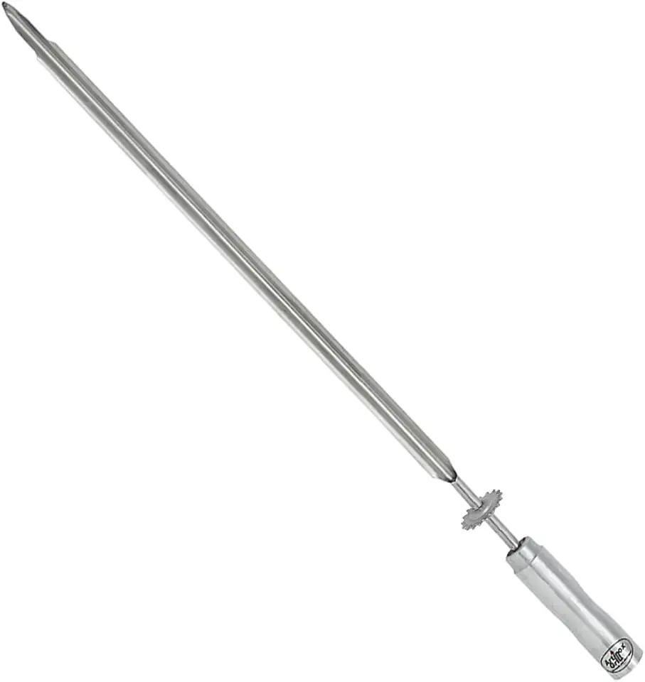 Espeto ESPADA Giratório, Inox, 65cm, Artinox Grill - Cabo Revestido em Alumínio