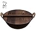 Produktbild NYKK Altmodischer Binaural Eisen Wok, Dicker Boden unbeschichteter Anti-Stick-Pfanne, Wok + Holzdeckel, verwendet für Gasherd, 36 cm lalay (Size : 36cm)