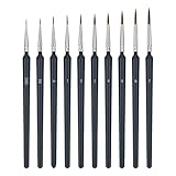 【Perfekte Größenkombination】Unser Paket enthält 10 Stück detail pinsel unterschiedlicher Dicke. Eine Vielzahl von pinsel miniaturen Modellen für Ihre Bedürfnisse, darunter 10 Größen von 000 bis 7 (000, 00, 0, 1, 2, 3, 4, 5, 6, 7), diese pinsel aquarell sind sehr gut geeignet für Künstler, Studenten, Profis Erwachsene, Anfänger, Kinder und Erwachsene.