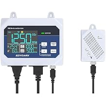 CO2 Controller with Temperature and Humidity Display Day and Night with Relay Function 15ft NDIR Sensor Cable, CO2 Controller for Grow Room, Greenhouse, Grow Tent, Home, Office, Factory