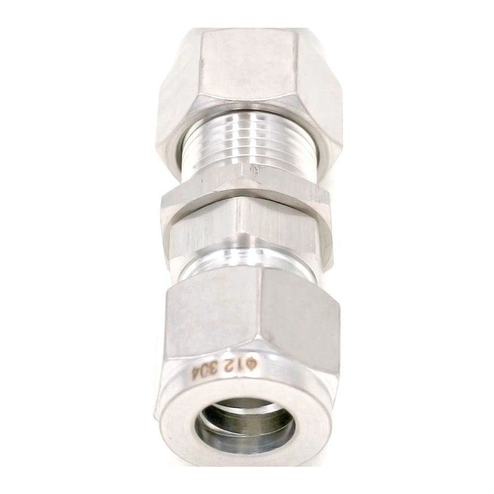 Fit Tube O/D 10mm Bulkhead 304 Stainless Steel Ferrule Pneumatic Air Compression Fitting