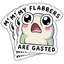 3 Pcs My Flabbers are Gasted Sticker Funny Frog Meme Sticker with Surprised Expression Vinyl Decal Waterproof for Laptop, Water Bottle, Tumbler, Phone Case, Helmet 3 Inch