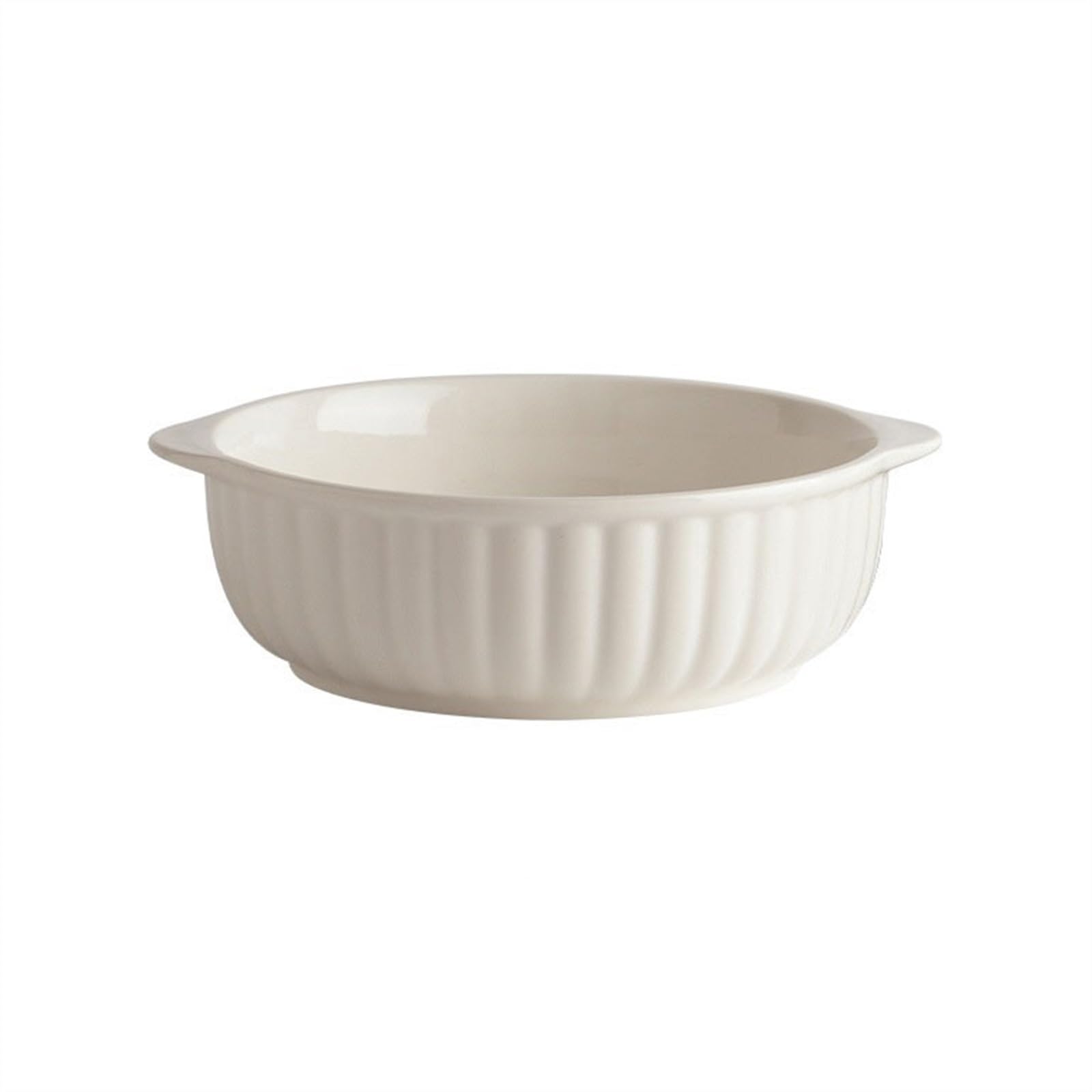 Casserole Dish Simple Round Baking Bowl Ceramic Household Oven Bowl Steamed Egg Bowl Baked Rice Bowl Salad Bowl Casserole Dish Baking Mould