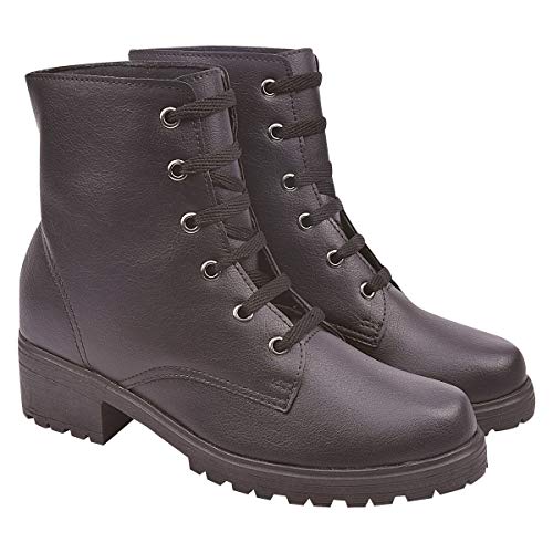 Coturno Feminino Cano Curto Bota Montaria Salto Eleganteria Tamanho:37;Cor:Preto