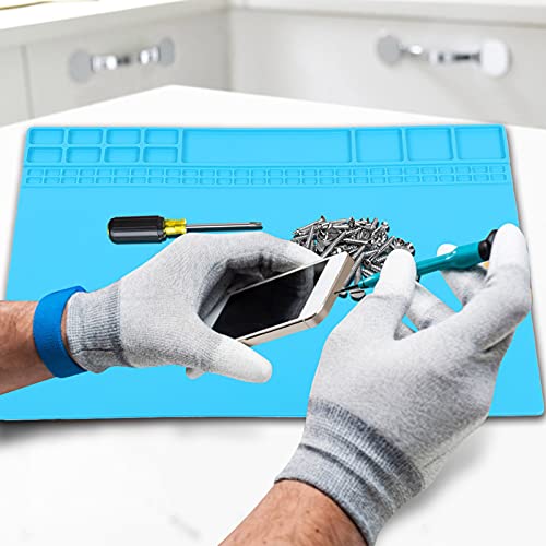 Soldering Mat,Repair Mat Magnetic Silicone Heat Resistant Computer Phone Solder Station Pad Station Tools(Light Blue) #TOP6