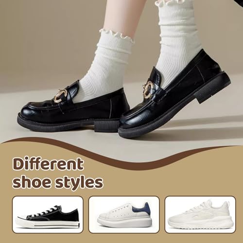 Xanthelle Rüschen Socken Damen, 5 Paar Dünne Merino Wolle Rüschensocken, Söckchen mit Rüschen, Trachtensocken & Dirndl Socken, Weiche Winter Boot Socks(36-40)