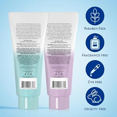 Dermasil Face Moisturizer, Oil Free Bundle Daily Face Cream with Witch Hazel and Rose Water 2-Pack + Night Cream with Vitamin C and Squalane 2-Pack, 2 Oz Ea