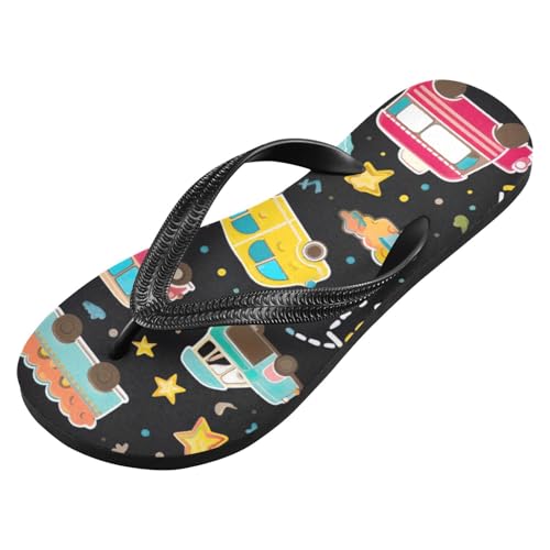 Womens Flip Flops Cartoon Car CuteNon-Slip Casual Beach Slippers Rubber Sandals214B3243
