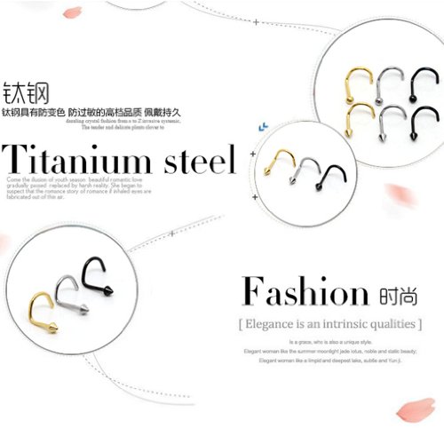 Thenice 12 Pcs 16 Gauge 1.2 Mm Nose Stud Body Piercing Hooks Earrings Ear Rings #TOP2